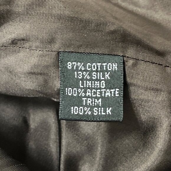 Linda Allard Ellen Tracy Brown & Gold Floral Print Open-Front Jacket Sz 16 - Picture 10 of 11